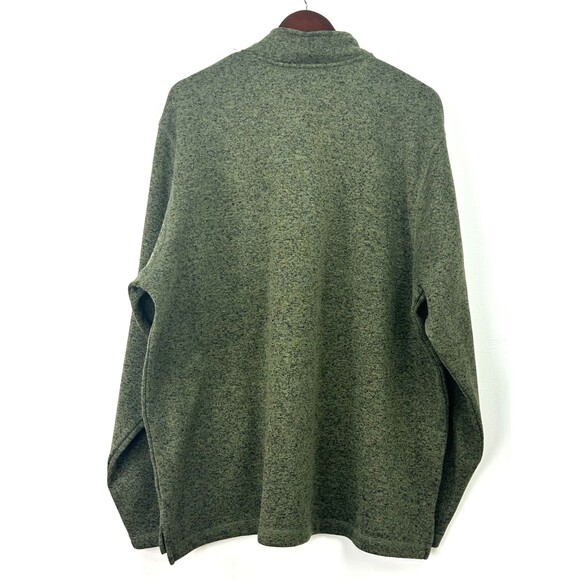 Wrangler Authentic Quarter Zip Sweater Olive Fleece Men 2XL Long Sleeve Pullover - Picture 6 of 11